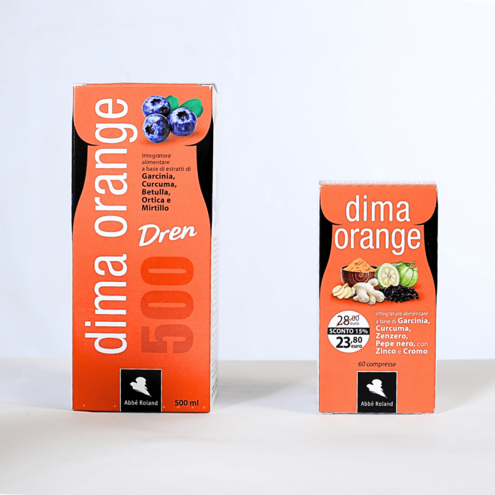 Dima Orange set [υγρό + δισκία] – Έλεγχος βάρους, Απώλεια λίπους, Αποτοξίνωση, Μείωση όρεξης