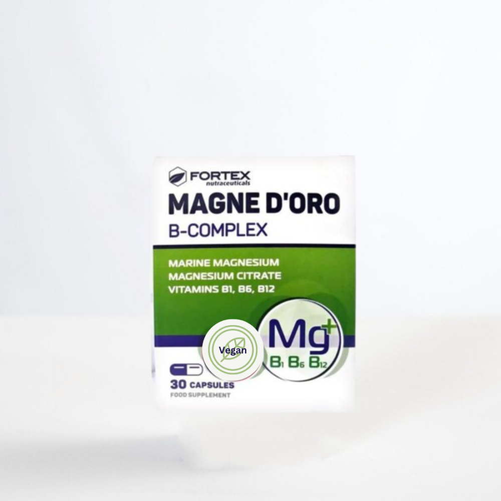MAGNE D’oro B-complex – Με Μαγνήσιο, Κιτρικό Μαγνήσιο & Βιταμίνες Β1, Β6 & Β12